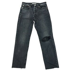 Levi’s Wedgie Straight Black Distressed Jeans 27